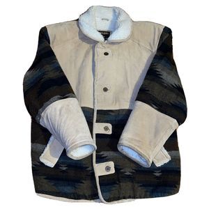 Vintage Lawless by Ardney Leather Suede Shearling Ranch Jacket Size Medium